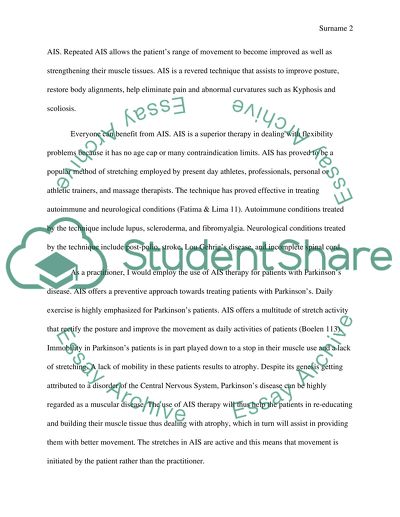 Active Isolated Stretching for parkinson patients