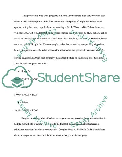 Financial Results of Google Inc., Apple, and Yahoo