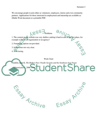 Presentation of PACT Organization