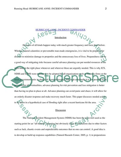 The Actions in Case of the Disasters