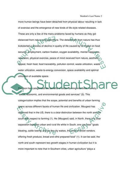The Scope, Potential and Benefits of Urban Farming for the World in General and the US