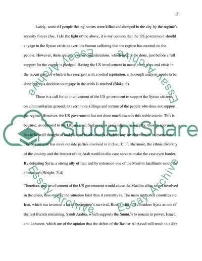 The US Role in Syrian Crisis