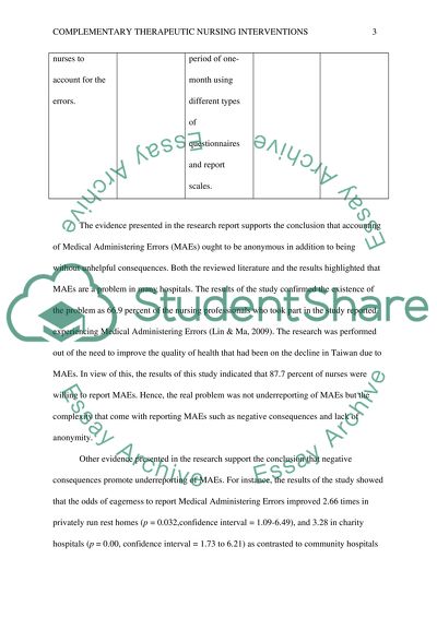 Complementary Therapeutic Nursing Interventions