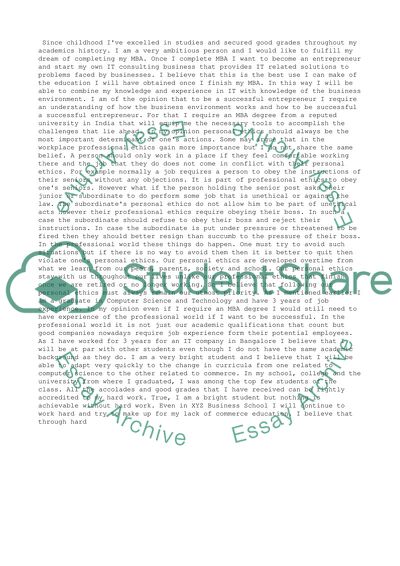 Admission to Business School