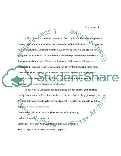 Depression: Its Effects on African American Women