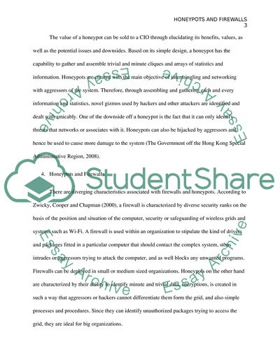 Honeypots and Firewalls