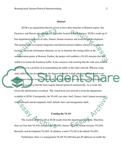 Internet Protocol Internetworking - Reasons for Using VLAN in XUM