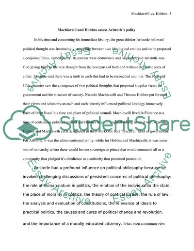 Machiavelli and Hobbes Assess Aristotles Polity