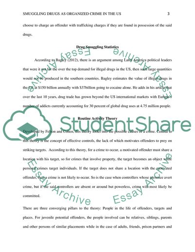 Smuggling Drugs as Organized Crime in the US