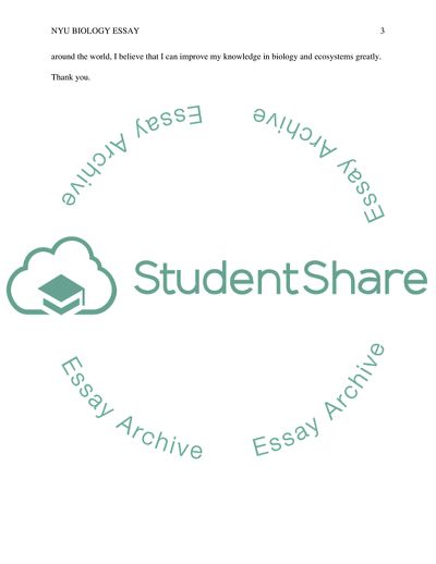 Biology and Ecosystems Education