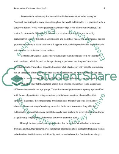 Prostitution: Choice or Necessity