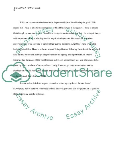 Building a power base