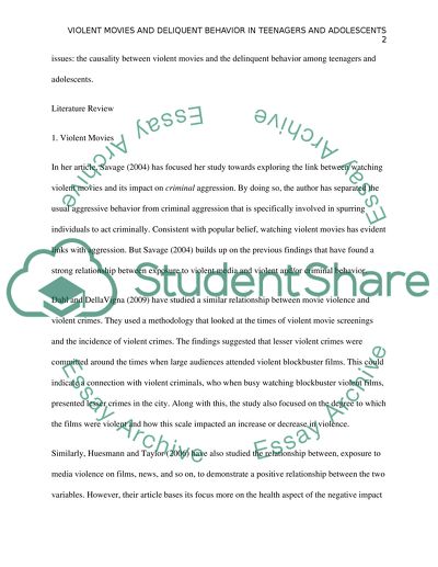 Watching Violent Movies and Teenagers Delinquent Behavior