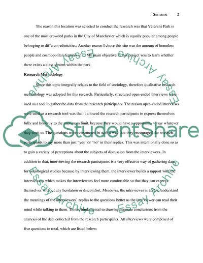 Ethnography in the Veterans Park of Manchester, NH in the USA