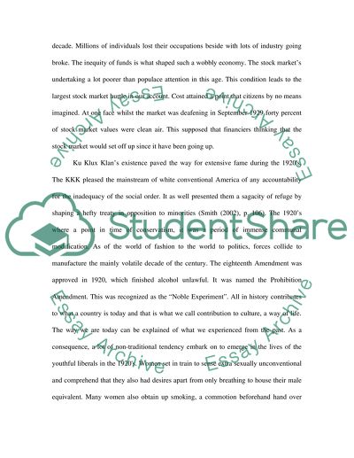 The American Populace in the 1920s