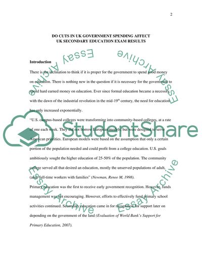Do cuts in UK government spending affect UK secondary education exam results