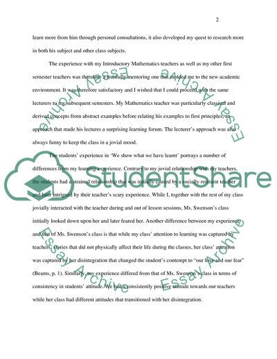 Experience from the teacher student interaction in comparison with a case learning experience