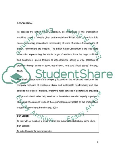 British Retail Consortium Policy on Theft from a Shop