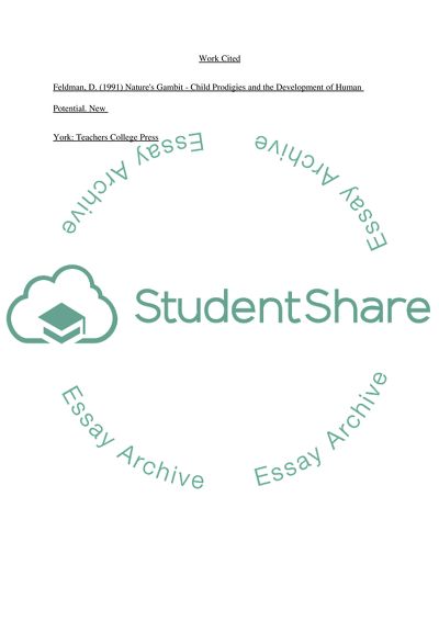 Child Prodigies and the Development of Human Potential