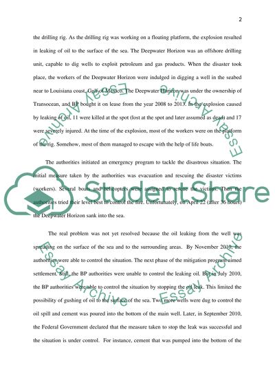 Environmental Disaster in Gulf of Mexico