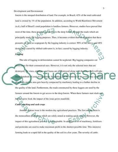 Development and the Environment- Human interventions in forest environments