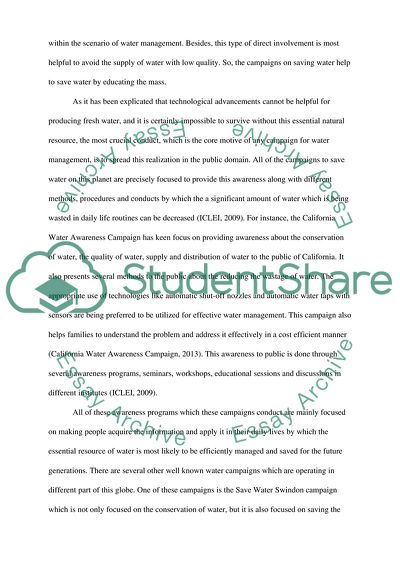 Water for the Sake of Water