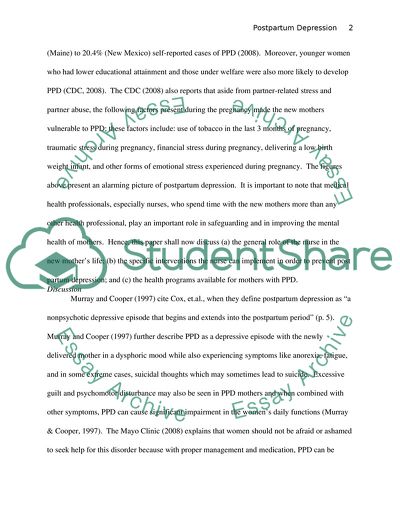 The Nurses Role in Providing Mental Health Care for Mothers