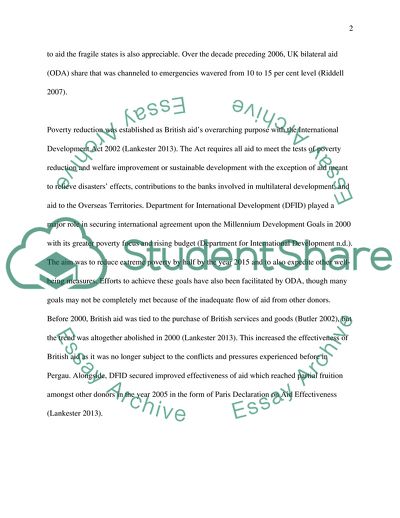 Has British Aid Policy over the Past 20 Years Been Effective