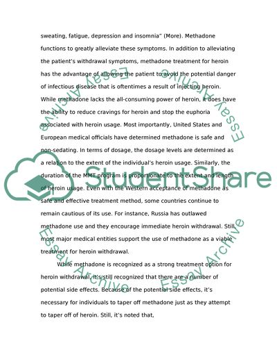 Methadone Treatment for Heroin Withdraw