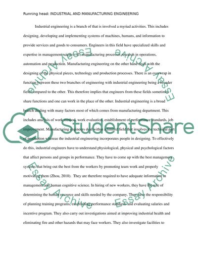 Relationship between Industrial and Manufacturing Engineering