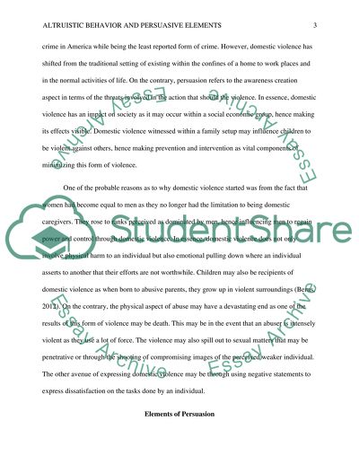 Domestic Violence and Altruism in Society