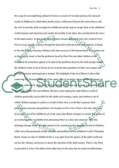 Peter Pan and the World of Childhood