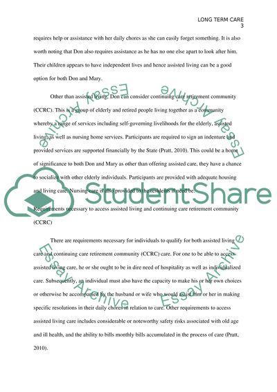 Long-Term Care Elderly Individuals