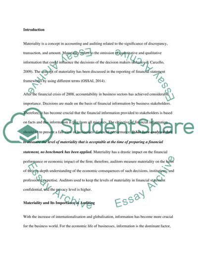 Materiality and Its Importance in Auditing