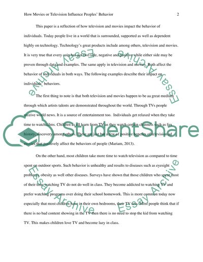 How Movies or Television Influence Human Behavior