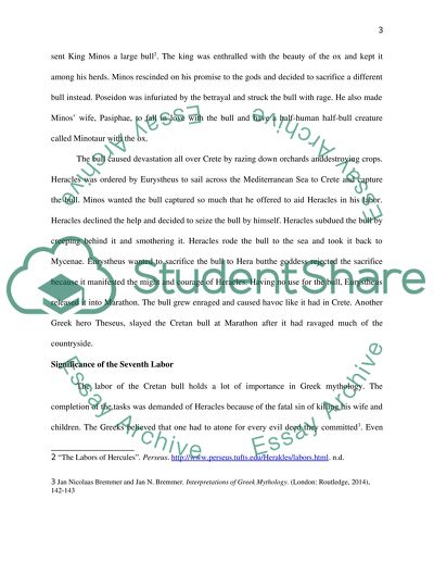 The Labours of Herakles, Labor 7: The Cretan Bull