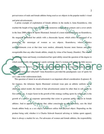 Athletes as Sexual Objects in Advertising