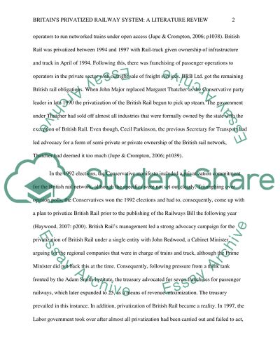 Britains privatized railway system