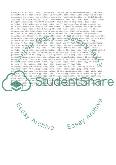 Recommendations for MDCM Corporate Board