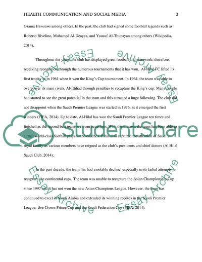 Pre-Research ( Alhilal Saudi Football club )