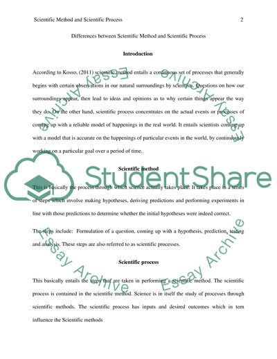 Describe to me the basic differences between Scientific Method and Scientific Process