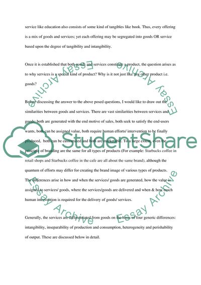 Services as a Special Kind of Product