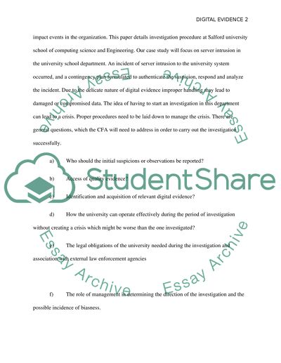 Organizations Digital Investigation Process Essay Example | Topics and ...