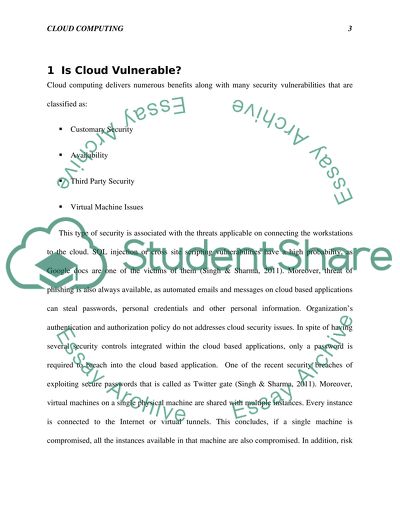 Cloud Computing Storage Issues