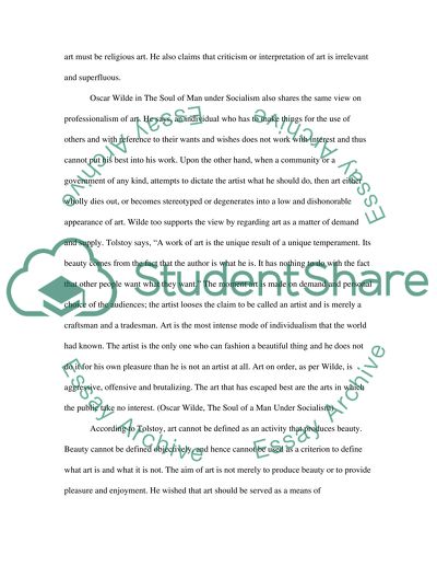 Art for the Sake for Society and Beauty