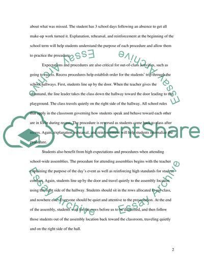 Classroom Management: Setting Expectations