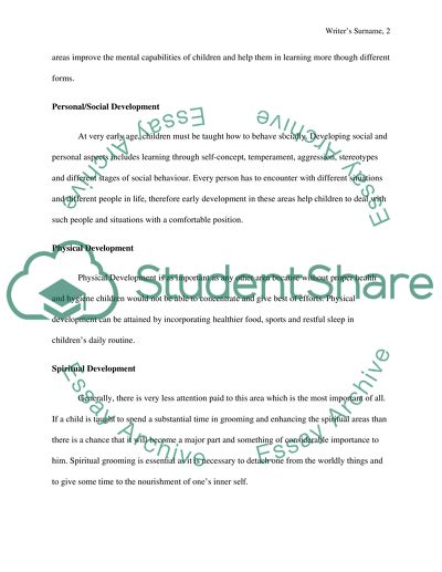 Early childhood learning