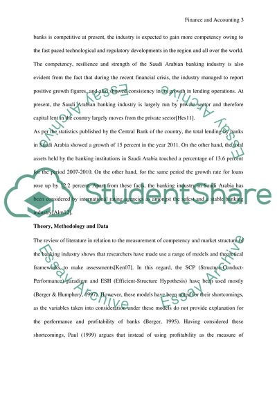 Assess Competitive conditions in the banking industry in Saudi Arabia