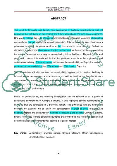 SUSTAINABLE OLYMPIC STADIA: ATHENS 2004 AND LONDON 2012