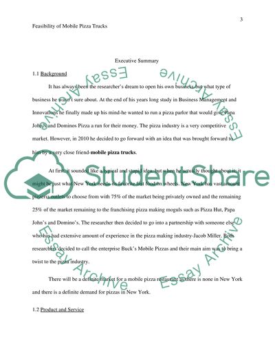 Feasibility Study of Mobile Pizza Trucks